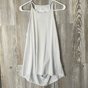 Under Armour backless Wishbone tank top in silver gray with satin finish, L